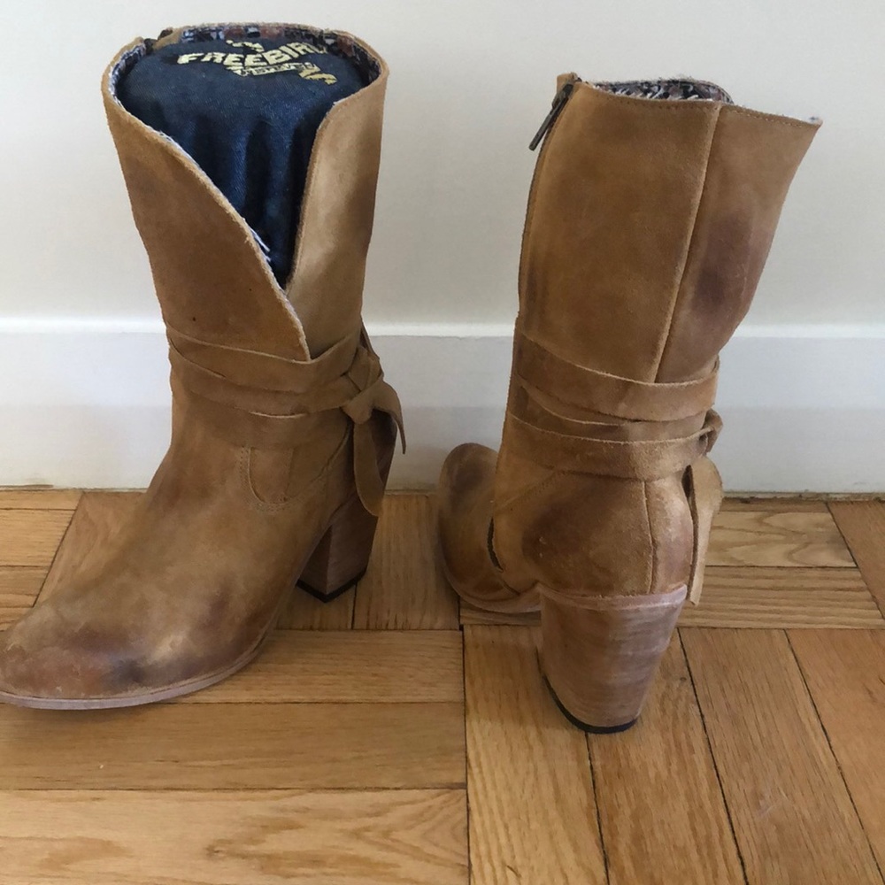 Freebird Leather brown short boots with a heel
